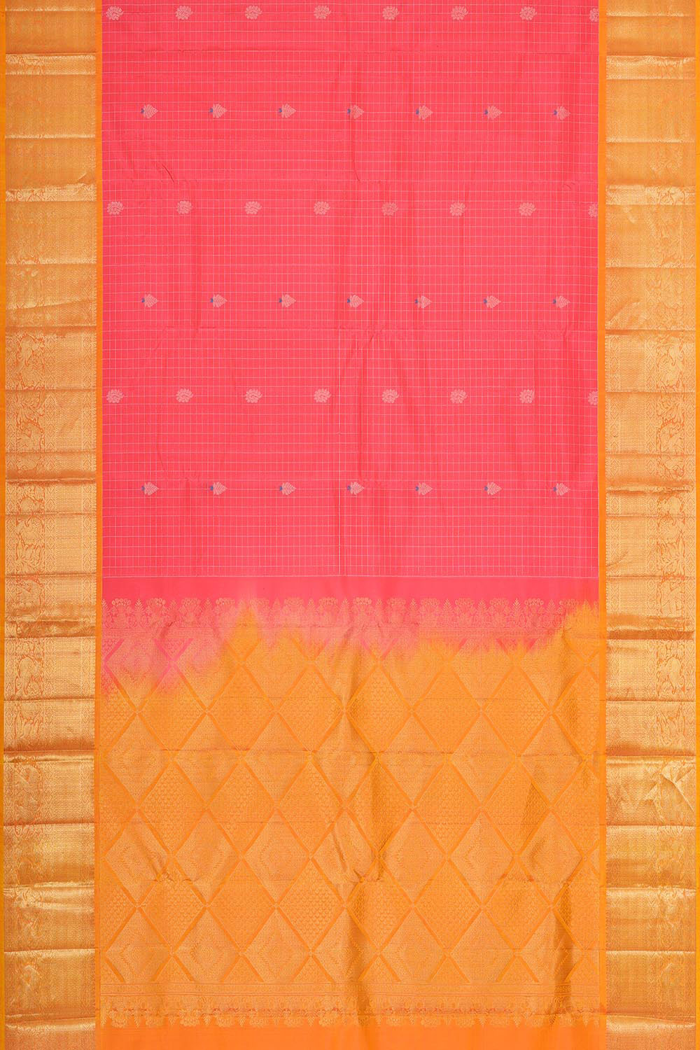 Image of Kanchipattu Peach Pink Brocade Saree
